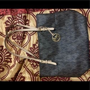 Michael Kors MK Brown/Tan Leather tote handbag